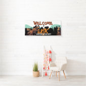 Willkommensbanner T-Rex - Roaring Dino Party Sign Banner (Insitu)