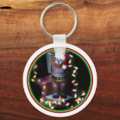 Willkommensbär mit Weihnachtsbeleuchtung Schlüsselanhänger (Vorderseite)