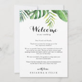 Willkommensbrief für tropische Grüne Hochzeit (Vorderseite)