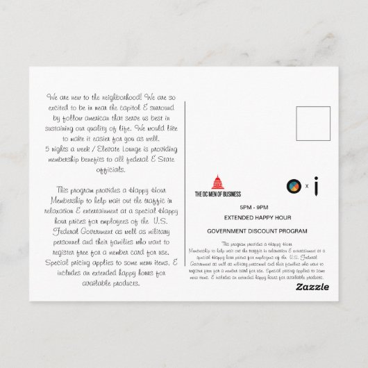 Willkommensbrief Postkarte (Rückseite)