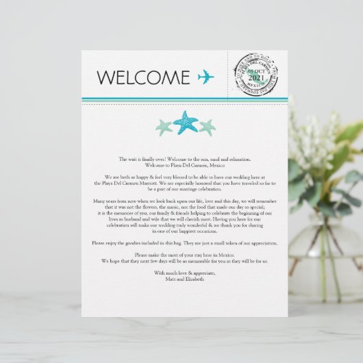 Willkommensbrief von Playa del Carmen Mexiko (Stehend Vorderseite)