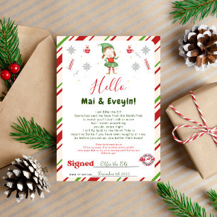 Willkommensbriefkarte für Weihnachtselfen für Mädc Einladung