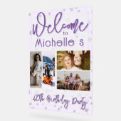 Willkommenscollage zur violetten Geburtstagsfeier Acrylschild (Winkel)