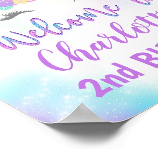 Willkommensdekorationen für das Party Unicorn Poster (Ecke)