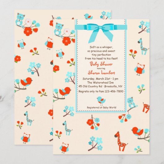 Willkommensdusche Einladung (Vorne/Hinten)