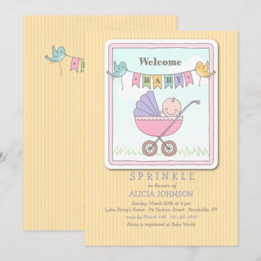 Willkommensdusche Einladung (Vorne/Hinten)