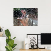 Willkommensdusche Hippopotamus Portrait Poster (Heimbüro)