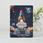 Willkommensfeier für die Explosion des Weltraums | Einladung (Stehend Vorderseite)