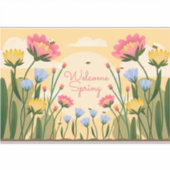 Willkommensfrühlingsticker Aufkleber (Vorderseite)