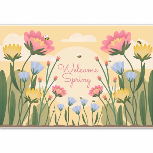Willkommensfrühlingsticker Aufkleber (Vorderseite)