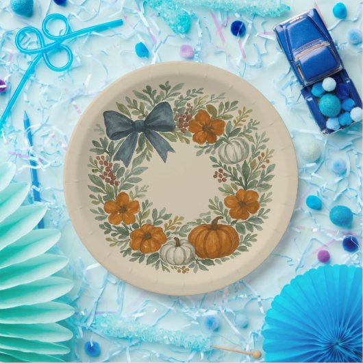 Willkommensgraue Pumpkin-Malerei Pappteller (Party)