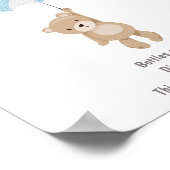 Willkommensgrauen Baby Dusche Teddy Bear Blue Boy Poster (Ecke)