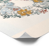 Willkommensgrauen Herbst Pumpkin Blaue Malerei Poster (Ecke)