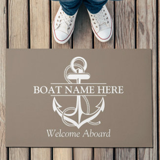 Willkommensgruß an der Wand an Bord des Hauses Fußmatte