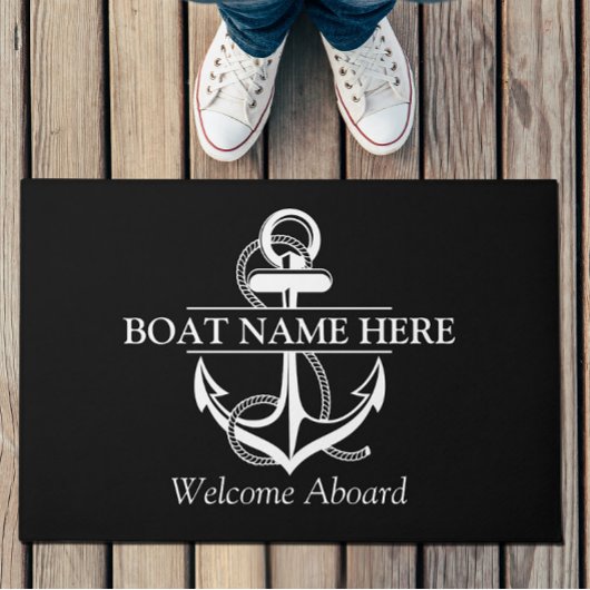 Willkommensgruß an der Wand an Bord des Hauses Fußmatte