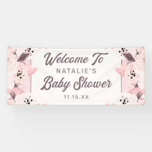 Willkommensgruß Vintage Blush Blumen Mädchen Baby Banner