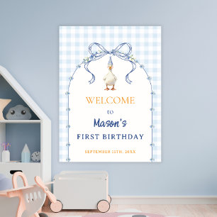 Willkommensgruß zum ersten Geburtstag des Blue Gin Poster