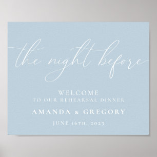 Willkommensgruß zum Probeessen am Abend vor der Ho Poster