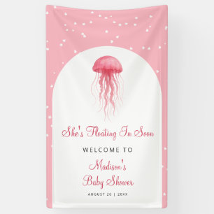 Willkommensgruß zur Baby-Party Pinke Wasserfarben- Banner