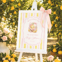Willkommensgruß zur Babyparty für Mädchen mit Zitr