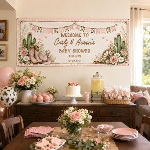 Willkommensgruß zur Prairie Princess Baby Shower Banner