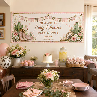 Willkommensgruß zur Prairie Princess Baby Shower Banner