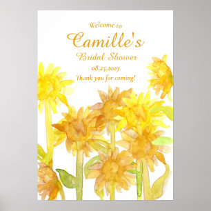 Willkommensgruß zur Sonnenblumen-Hochzeitsdusche Poster