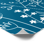 Willkommensgrüße der Navy-Wildblume Poster (Ecke)