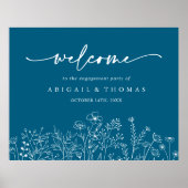 Willkommensgrüße der Navy-Wildblume Poster (Vorne)