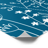Willkommensgrüße der Navy-Wildblume Poster (Ecke)