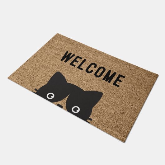 Willkommenskatze Fußmatte (Schrägansicht)