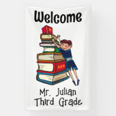 Willkommenskind und Bücher Banner (Vertikal)