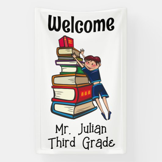 Willkommenskind und Bücher Banner (Vertikal)