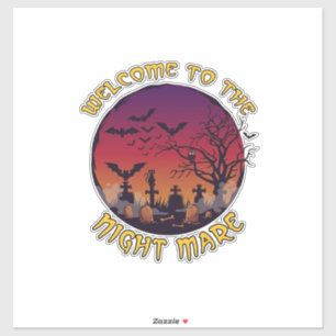 Willkommensnacht Unheil Halloween Roter Mond Fried Aufkleber