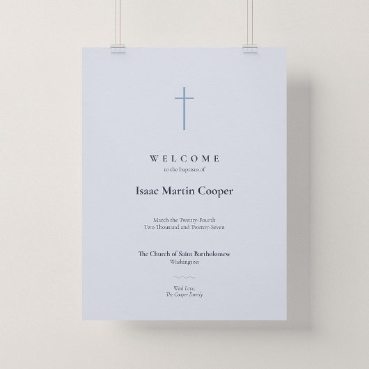 Willkommensposter der Grace Blue Cross Taufkirche Poster