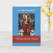 Willkommenspriester zum Pfarrer Guter Hirte Karte (Gelbe Blume)