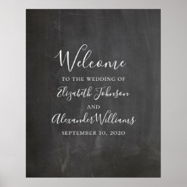 Willkommensschild auf der Tafel drucken. Moderne g Poster