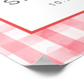 Willkommensschild Baby-Party mit roter Bowle-Sodad Poster (Ecke)