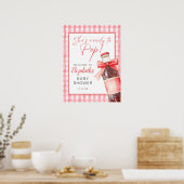 Willkommensschild Baby-Party mit roter Bowle-Sodad Poster (Küche)