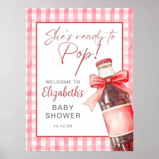 Willkommensschild Baby-Party mit roter Bowle-Sodad Poster (Vorne)