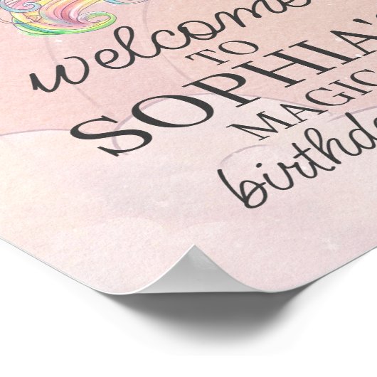 Willkommensschild der Geburtstagsfeier Poster (Ecke)