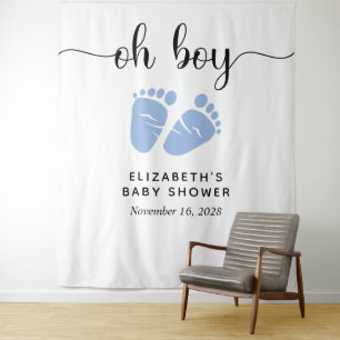 Willkommensschild für Baby Boy Shower Foto Booth H Wandteppich