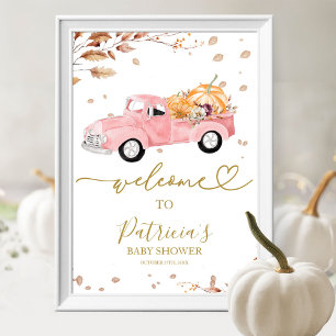 Willkommensschild für Baby-Party im Herbst mit Kür Poster