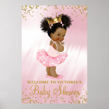 Willkommensschild für Baby-Shower einer afroamerik