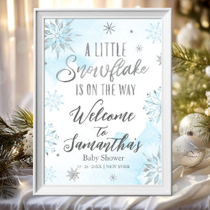Willkommensschild für Baby Shower 'Kleiner Schneef Poster