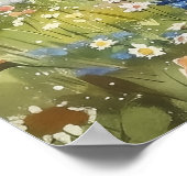 Willkommensschild für Baby Shower mit Bergwiesen-M Poster (Ecke)