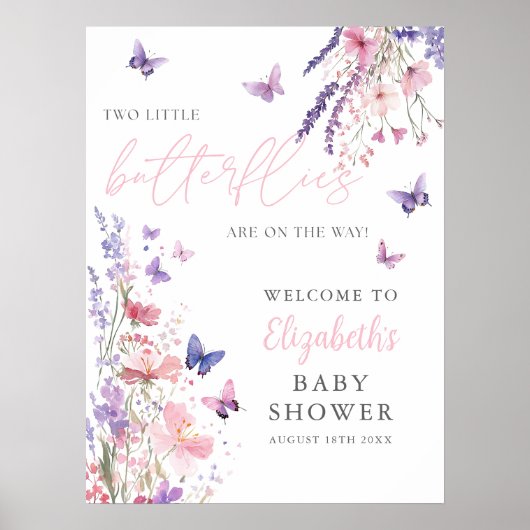 Willkommensschild für Baby Shower mit zwei kleinen Poster (Vorne)