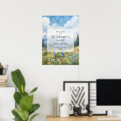 Willkommensschild für Baby Shower Mountain Floral  Poster (Heimbüro)