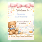 Willkommensschild für Baby Shower | Rosa Elefant K Fensteraufkleber (Blatt 3)