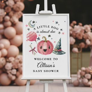 Willkommensschild für Baby Shower - Rosa Kürbis Poster